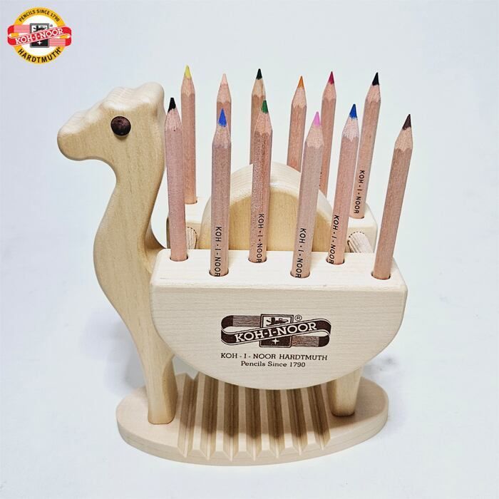 コヒノール KOH-I-NOOR 色鉛筆 12本 らくだ 正規輸入品 ペン立て kh9960012-02