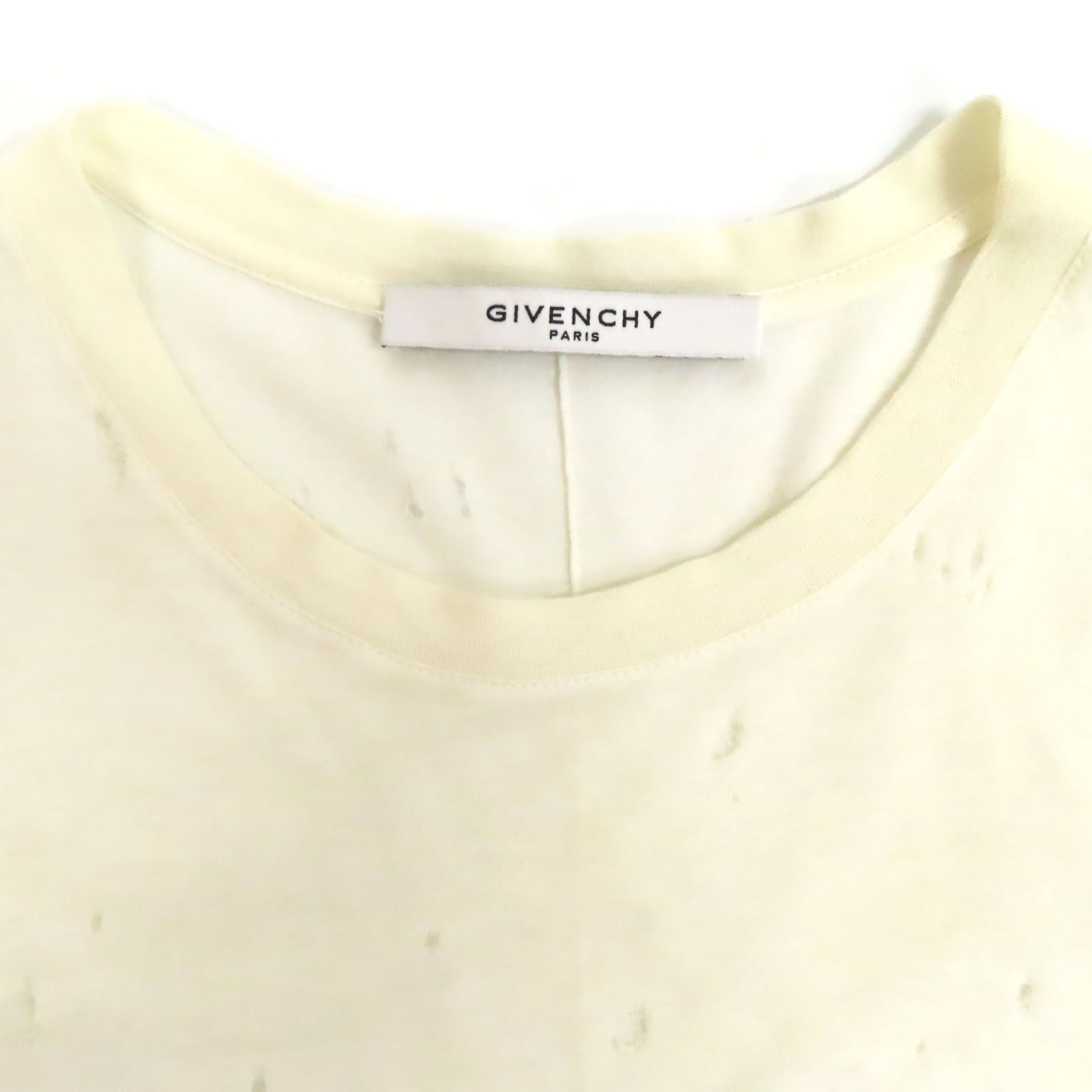 24012 美品 GIVENCHY ジバンシィ ロゴプリント 穴あき クラッシュ加工 
