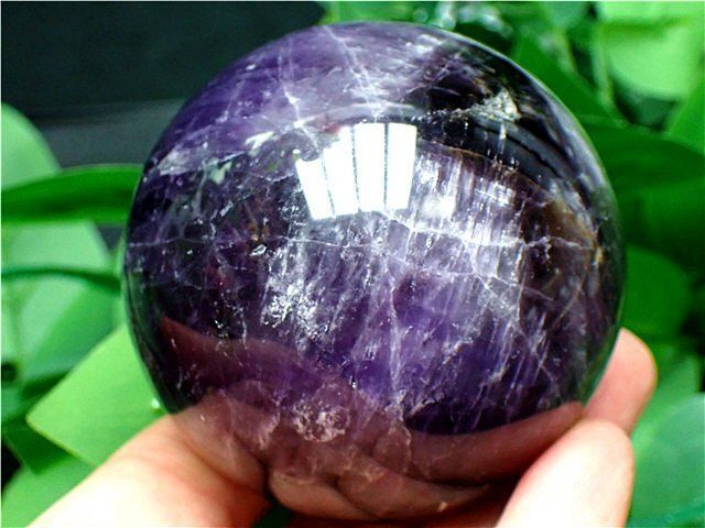 天然～愛の守護石～夢幻紫水晶アメジスト丸玉B84G1|154G04C