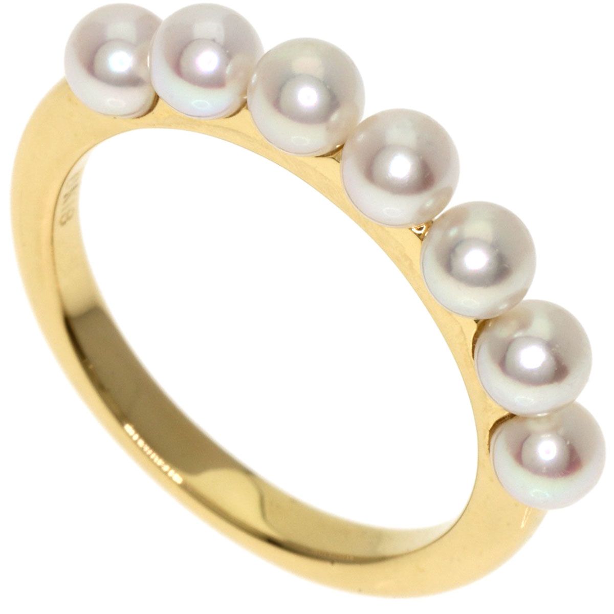 本日限定MIKIMOTO☆K18YGベビーパールリング☆リボン☆♯11☆美品 MIKIMOTO☆K18YGベビーパールリング☆リボンモチーフ☆♯11☆美