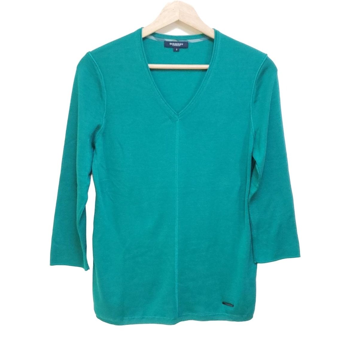 Burberry LONDON バーバリーロンドン 長袖カットソー サイズ5 XS レディース - グリーン シルク
