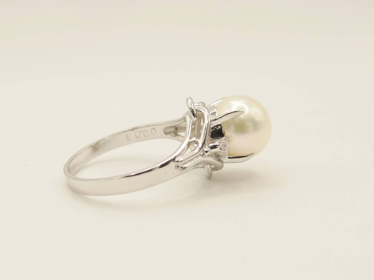 Pt900 パール8mm D0.03ct 11.5号 リング - メルカリ