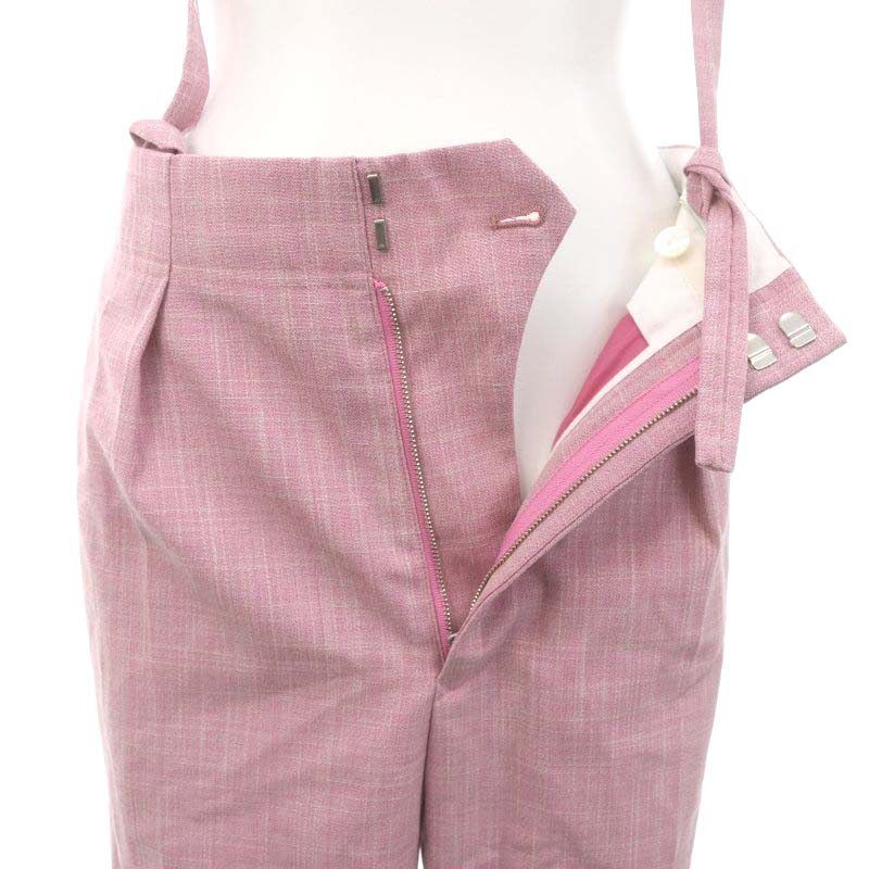 Drawer ドゥロワー ウール シルク パンツ サスペンダー パンツ Drawer ドゥロワー 今季22AW ウールシルク メランジ