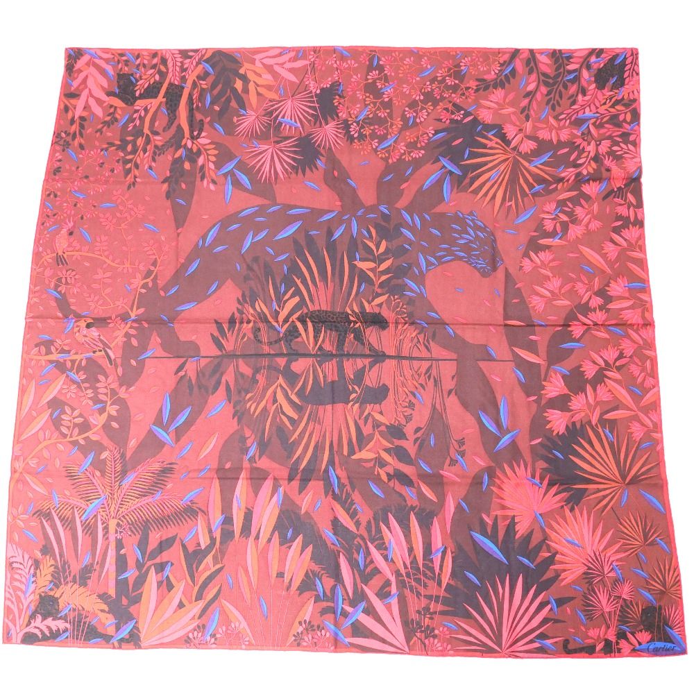 Cartier カルティエ スカーフ アニマル柄 箱付 Cartier カルティエ スカーフ アニマル柄 箱付