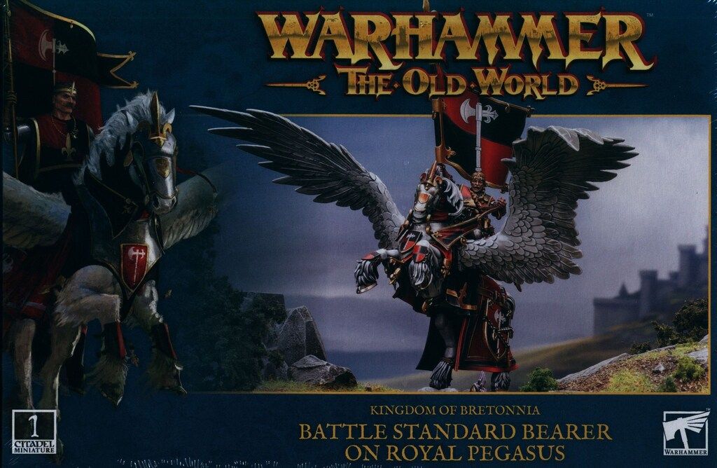 GAMES WORKSHOP WARHAMMER THE OLD WORLD KINGDOM OF BRETONNIA Battle Standard Bearer on Royal Pegasus