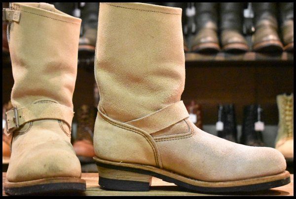 8.5 D 08年 レッドウィング 8268 スエード エンジニア ホーソーンアビレーン ラフアウト スチールトゥ ブーツ redwing FJ 040