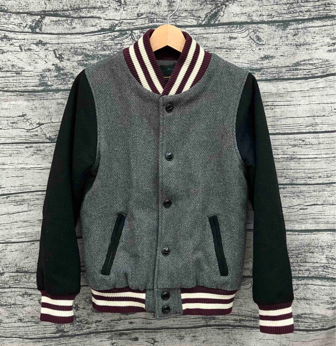 Champion ジャケット キッズサイズ L 復刻ランタグ ウール グレー