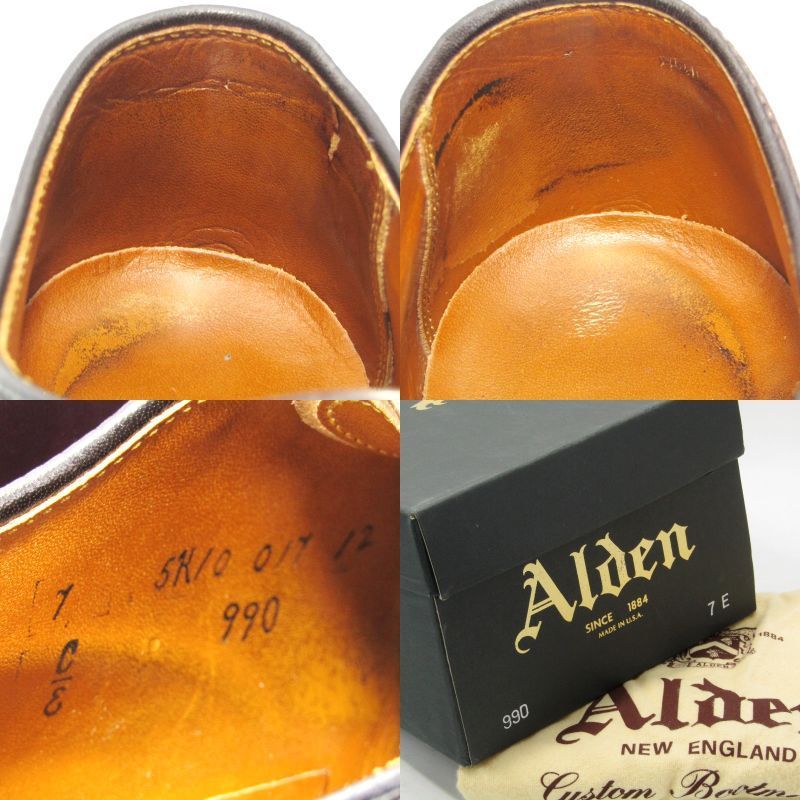 Alden オールデン US7E 25cm プレーントゥ 990 シェルコードバン