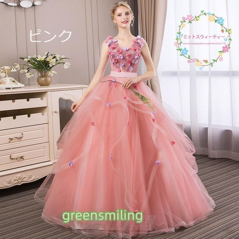 ロングドレス パニエ付き