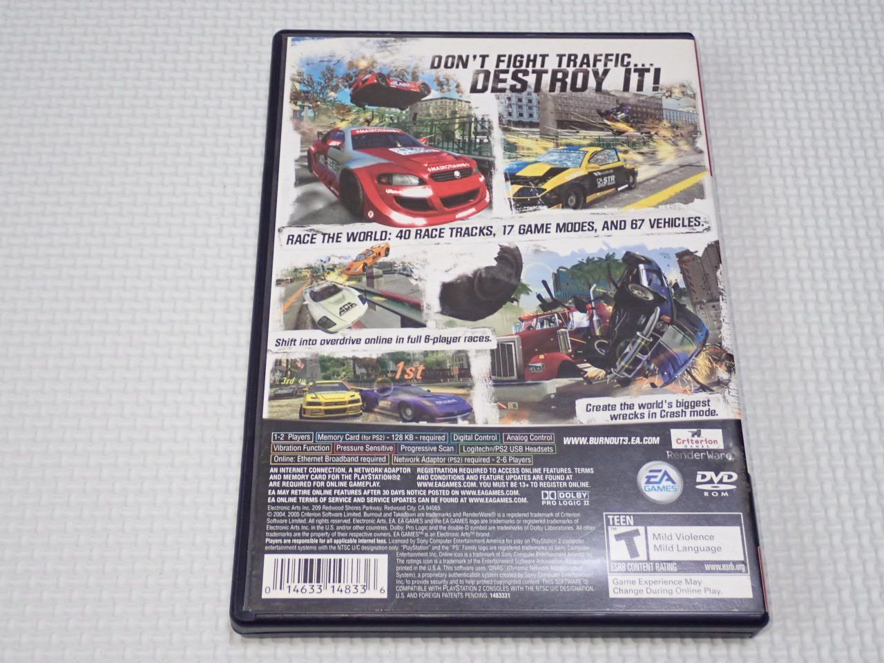 PS2☆BURNOUT 3 TAKEDOWN 海外版 北米版☆箱付・説明書付