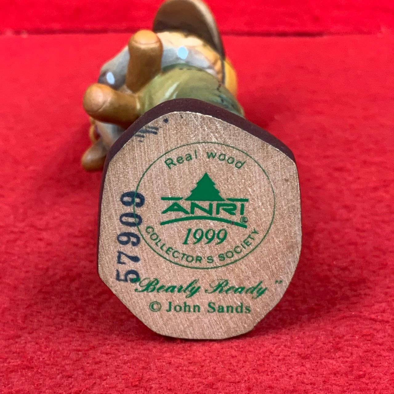 アンリ人形 木彫り サラケイ Bearly Ready 12cm Anri イタリア 置物 J1