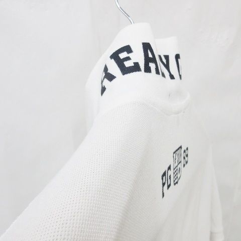 美品 パーリーゲイツ ポロシャツ ロゴワッペン ストレッチ ホワイト 白 L 5 PEARLY GATES - パーリーゲイツ ポロシャツ ゴルフ 半袖 ロゴ