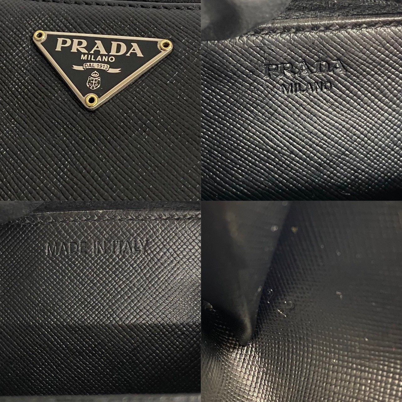 極 美品 保存箱付 PRADA プラダ 三角ロゴ 金具 サフィアーノ レザー 本革 ラウンドジップ 長財布 ウォレット ベージュ 24706