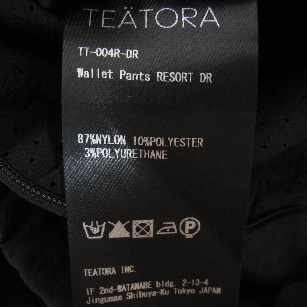 TEATORA テアトラ 22SS TT-004R-DR Wallet Pants RESORT DR ウォレット パンツ リゾート ブラック系【中古】