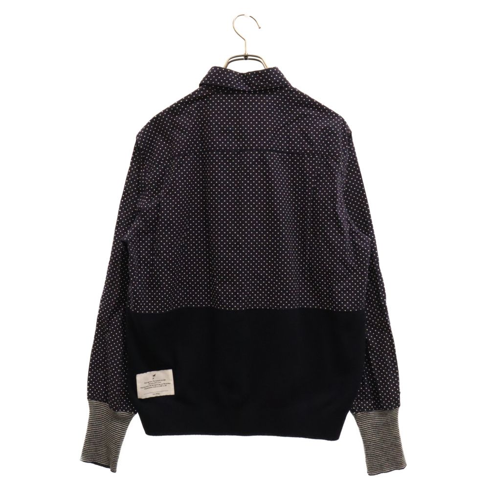 whiz limited (ウィズリミテッド) 13AW COMB SHIRTSドット柄ニット切替長袖シャツ ネイビー WM-AW13-S-06 -  メルカリ