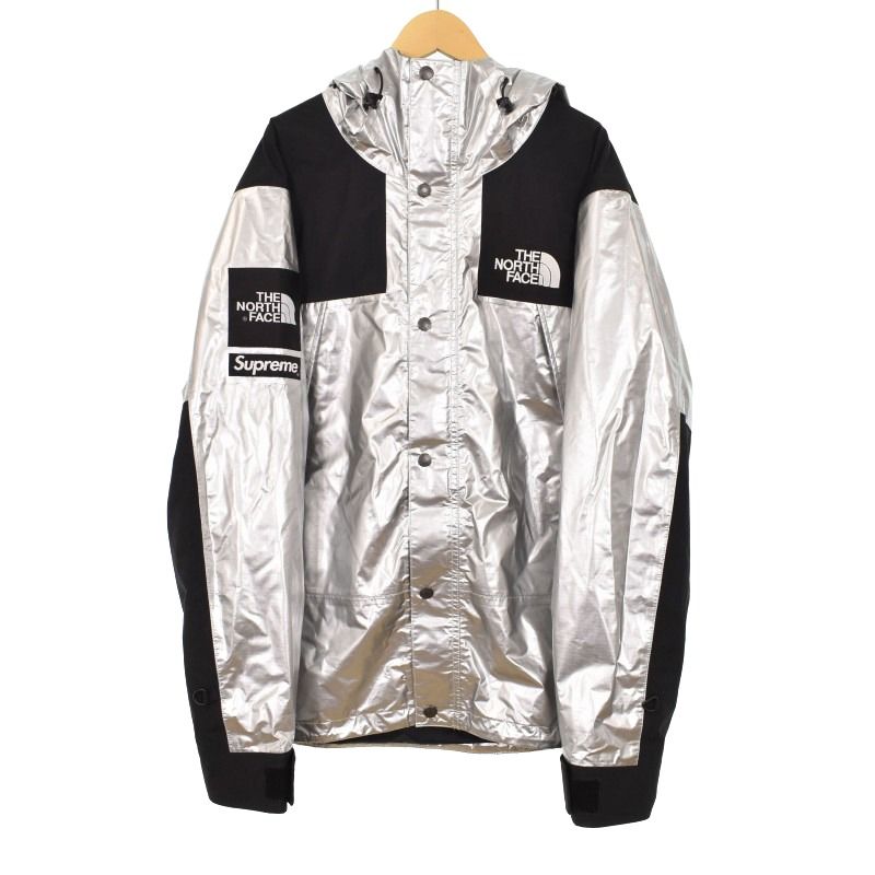 シュプリーム SUPREME ザノースフェイス THE NORTH FACE 18SS Metallic Mountain Parka メタリック マウンテンパーカー ブルゾン L シルバー NP11801I