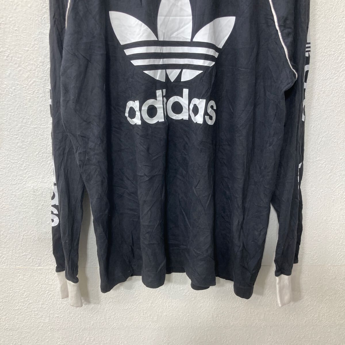 adidas 長袖 プリントTシャツ L ブラック アディダス プル adidas 長袖 プリントTシャツ L ブラック アディダス プル