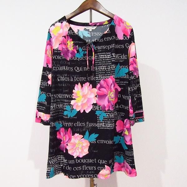 anc レオナールスポーツ LEONARD SPORT チュニック 40 黒 マルチカラー