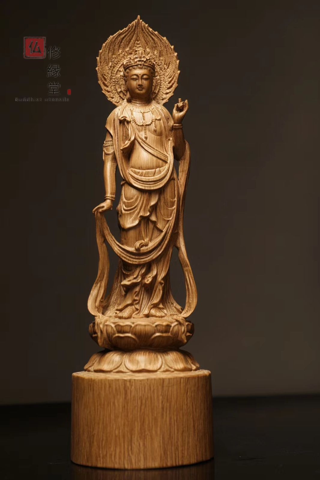 修縁堂】大迫力 木彫り 仏像 阿弥陀三尊立像 沈香木 彫刻 一刀彫