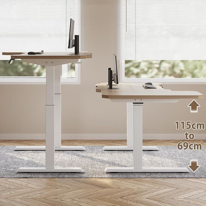 Radlove 昇降デスク L字パソコンデスク 電動昇降式デスク 天板幅