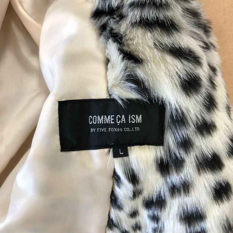 (^^) 【COMME CA ISM】美品 ファージャケット レオパード コムサイズム COMME CA ISM ジャケット フェイクファー