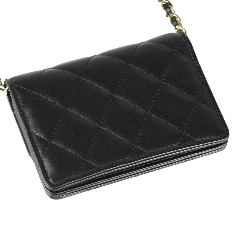 シャネル リボンが可愛い♪チェーンウォレット ブラック 追跡付き☆CHANEL☆24春夏 チェーンウォレット☆リボンが可愛い