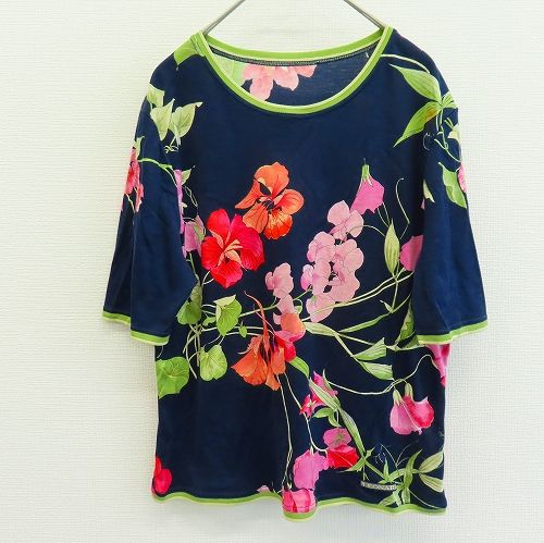 レオナール LEONARD カットソー Tシャツ 花柄 ボタニカル