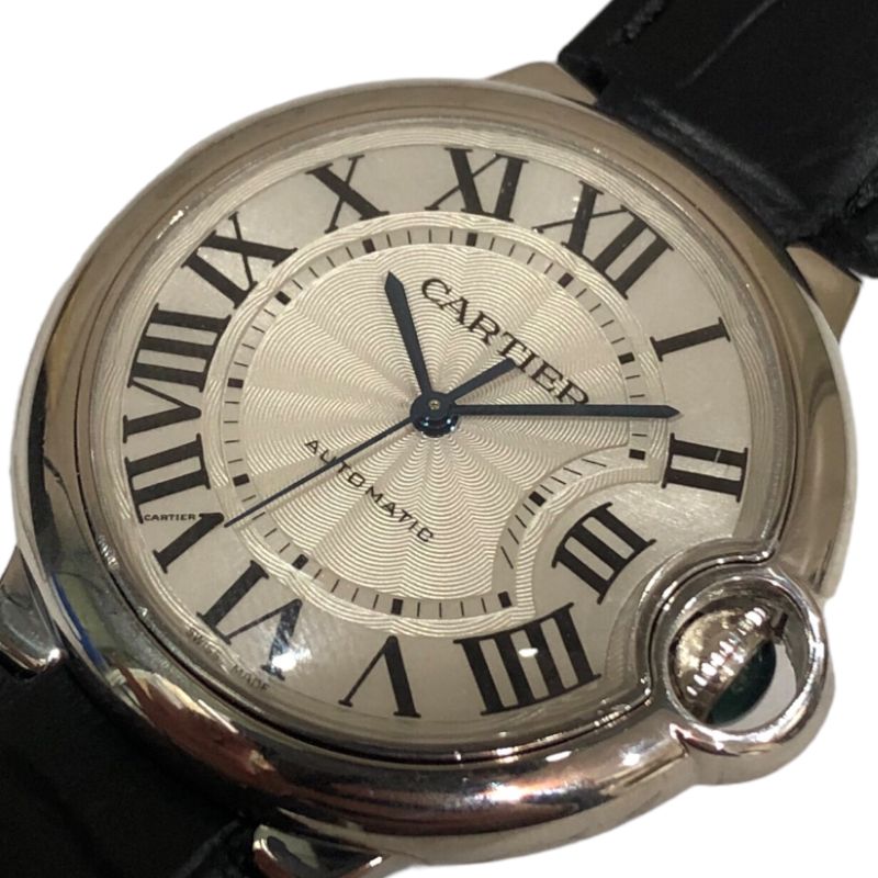 カルティエ Cartier バロンブルー ドゥ カルティエ 18KWG W6900556 シルバー文字盤 K18ホワイトゴールド K18WG 自動巻き  ボーイズ 腕時計