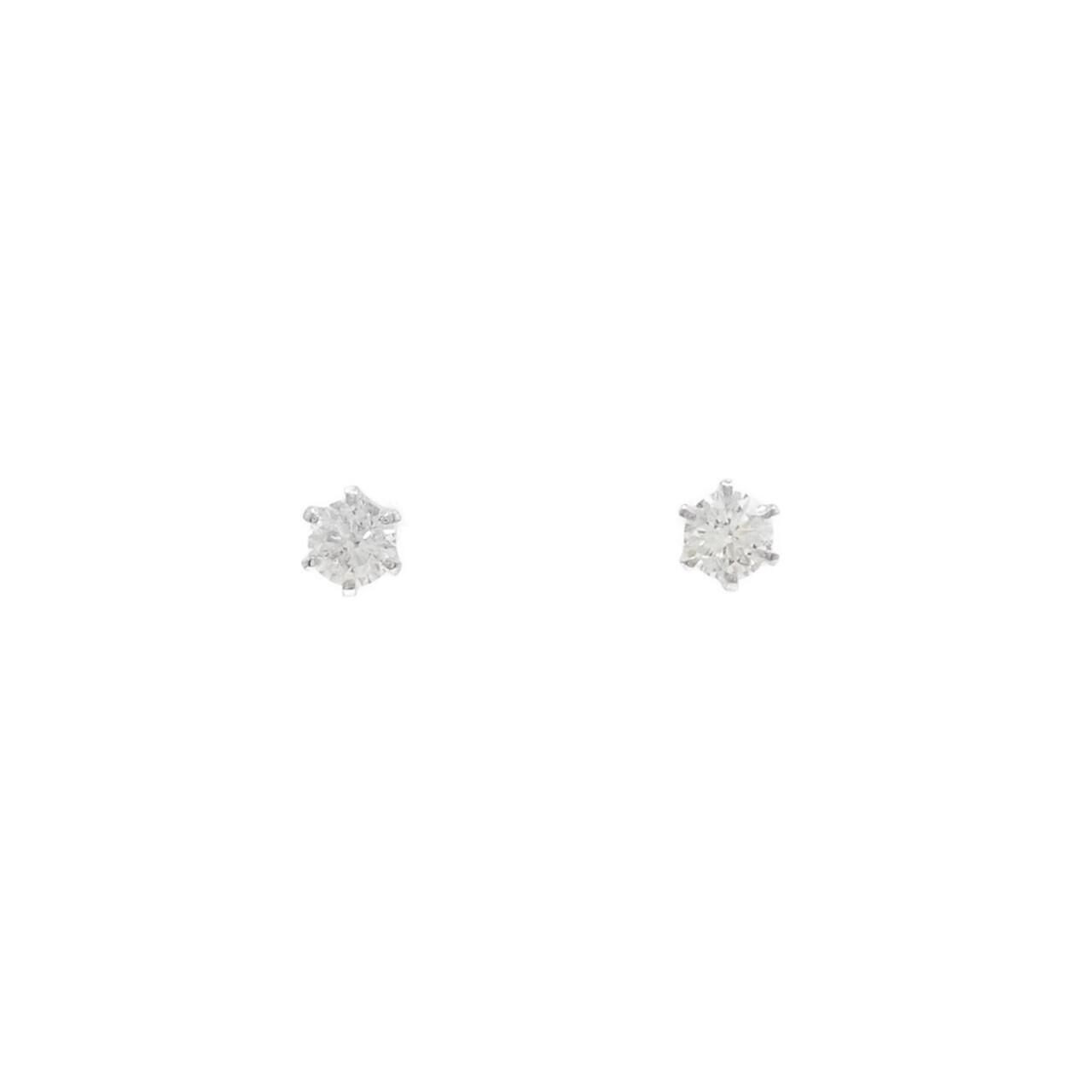 PT900 ソリティア ダイヤモンド ピアス 0.410CT
