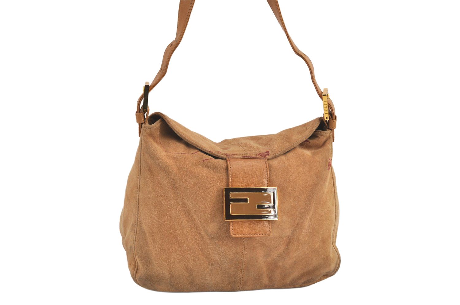 フェンディ FENDI バッグ ハンドバッグ スエード×レザー ベージュ 