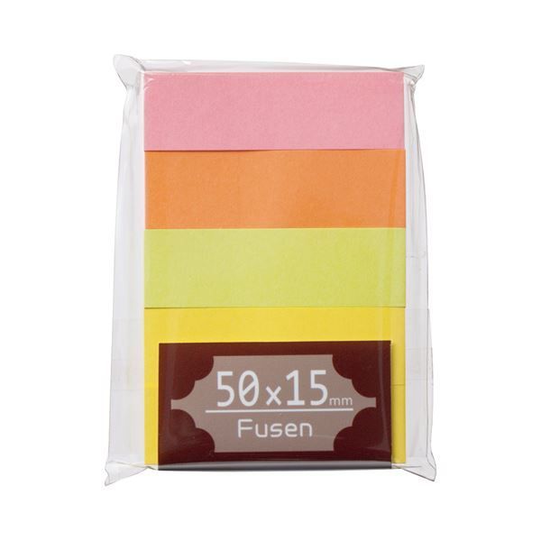 まとめ TANOSEE ふせん 50×15mm ブライトアソート 1パック 5冊 ×30セット