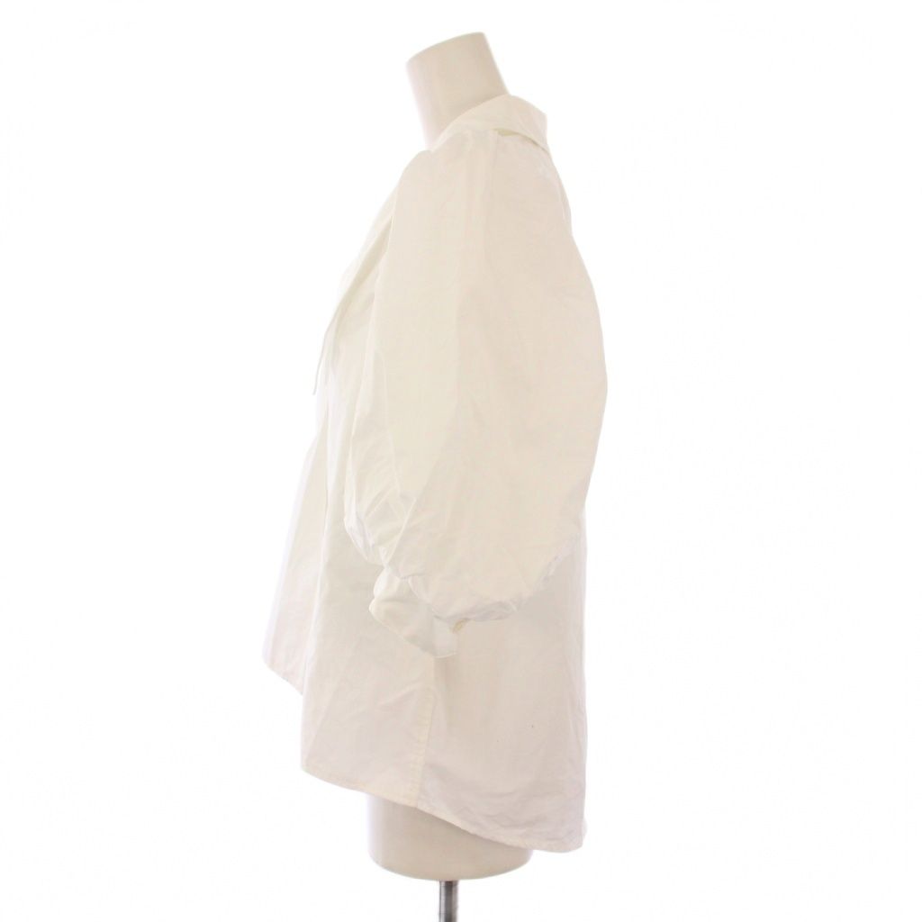 ハー HER. ボリュームスリーブブラウス シャツ 半袖 Vネック レギュラー ショート丈 F 白 ホワイト 7042714 BB