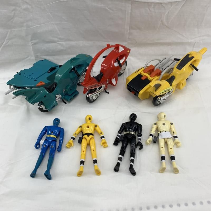 【中古】現状品･破損ｱﾘ)忍者戦隊ｶｸﾚﾝｼﾞｬｰ ｼｬｰｸﾌﾞﾘｯﾀｰ･ﾗﾝﾁｬｰ･ｽﾗｲﾀﾞｰ　ﾊﾞｲｸ&amp;ﾌｨｷﾞｭｱｾｯﾄ(ﾆﾝｼﾞｬﾚｯﾄﾞ無し)[91][240091381163] 中古】現状品・破損ｱﾘ)忍者戦隊ｶｸﾚﾝｼﾞｬｰ ｼｬｰｸﾌﾞﾘｯﾀｰ・ﾗﾝﾁｬｰ