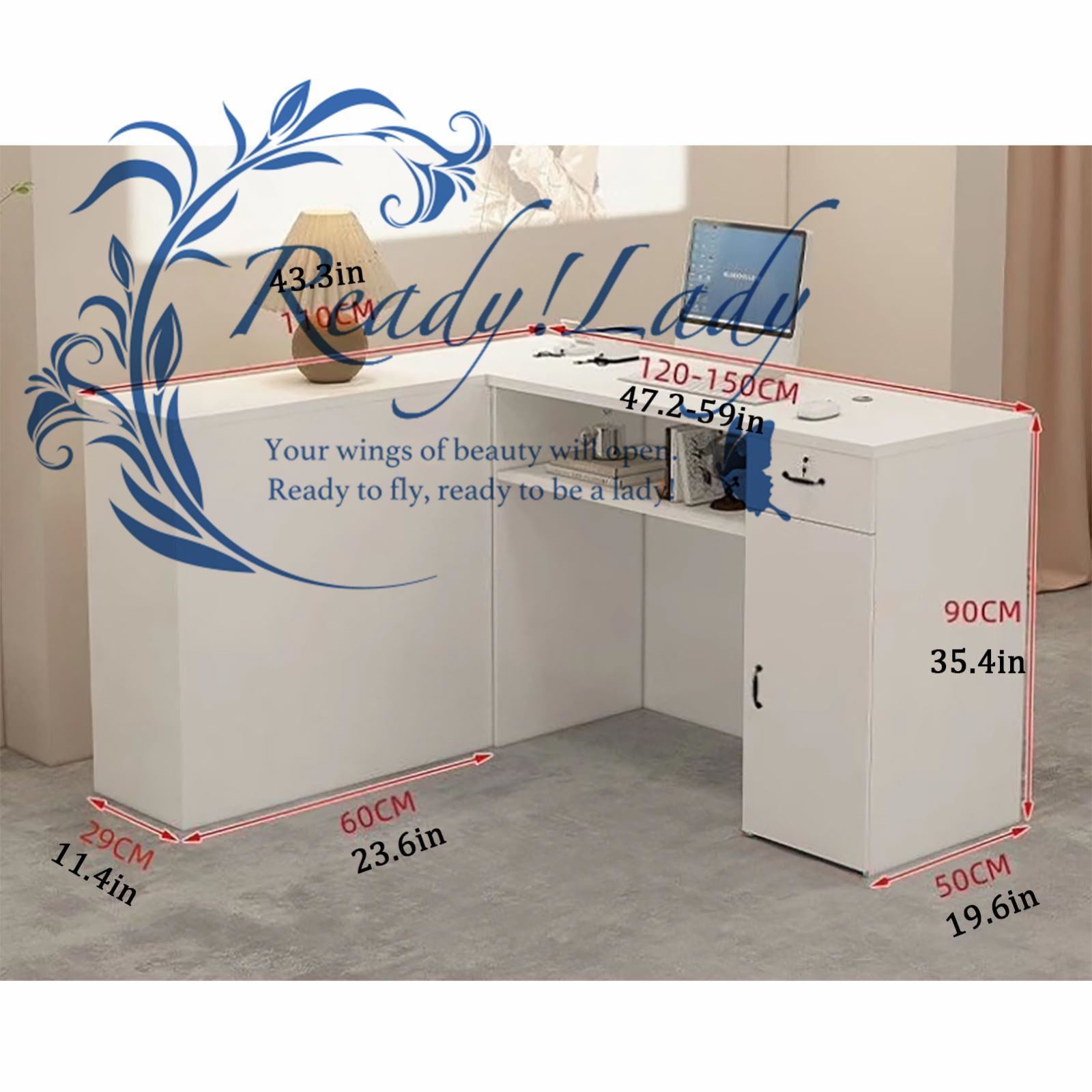 L字型受付カウンター