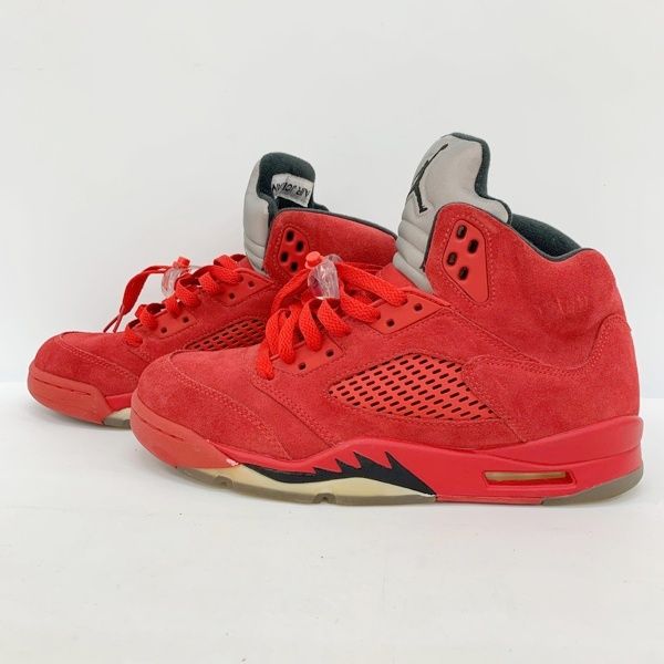 nike Air Jordan 5 Ratro Red Suede ハイカット スニーカー