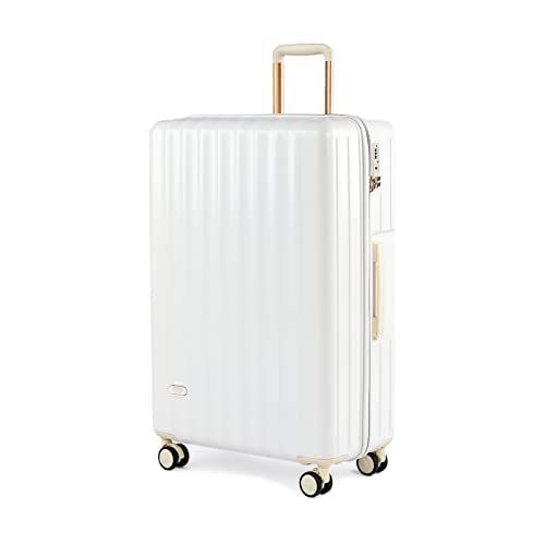 White_Small [タビトラ] スーツケース キャリーケース ファスナー ...