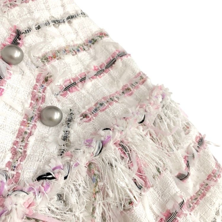 RENE ルネ マリアケント社製　ツイード　ワンピース Rene ルネ ツイード ワンピース マリアケント ホワイト ピンク 34