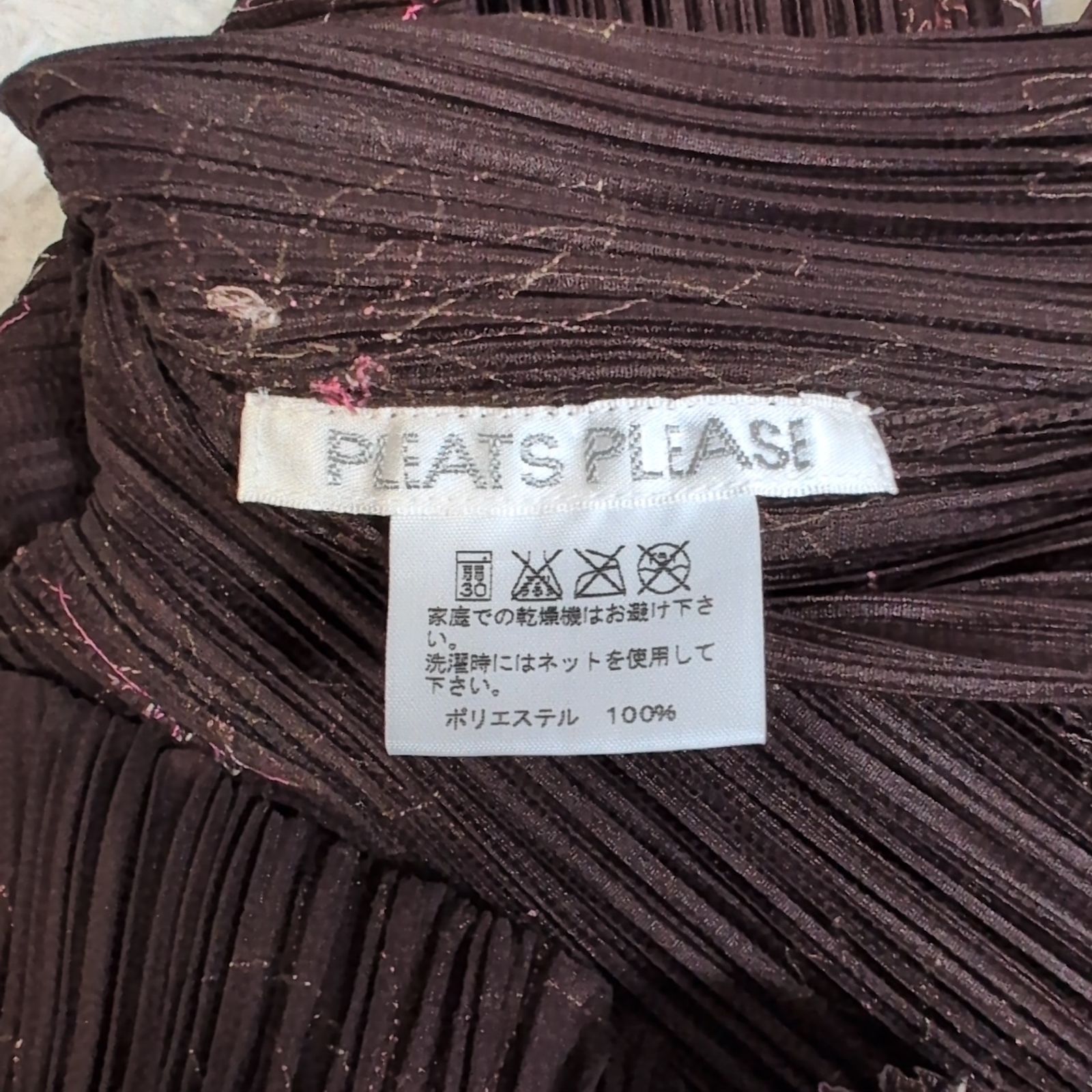 PLEATS PLEASE ISSEY MIYAKE プリーツプリーズイッセイミヤケ 花柄刺繍シャツ ブラウス 長袖 総柄 襟付き ボルドー系 三宅一生 日本製 WWW_MORNINGWALKER_COM