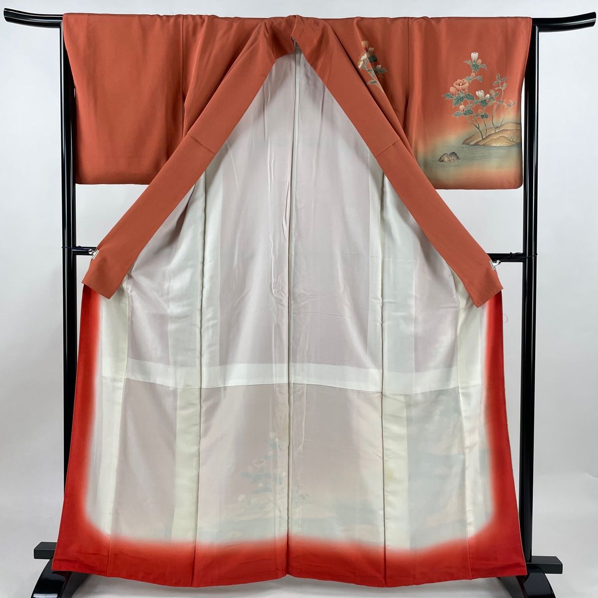 結城紬 身丈162cm 裄丈63.5cm S 袷 本場結城紬 100亀甲 証紙あり 亀甲