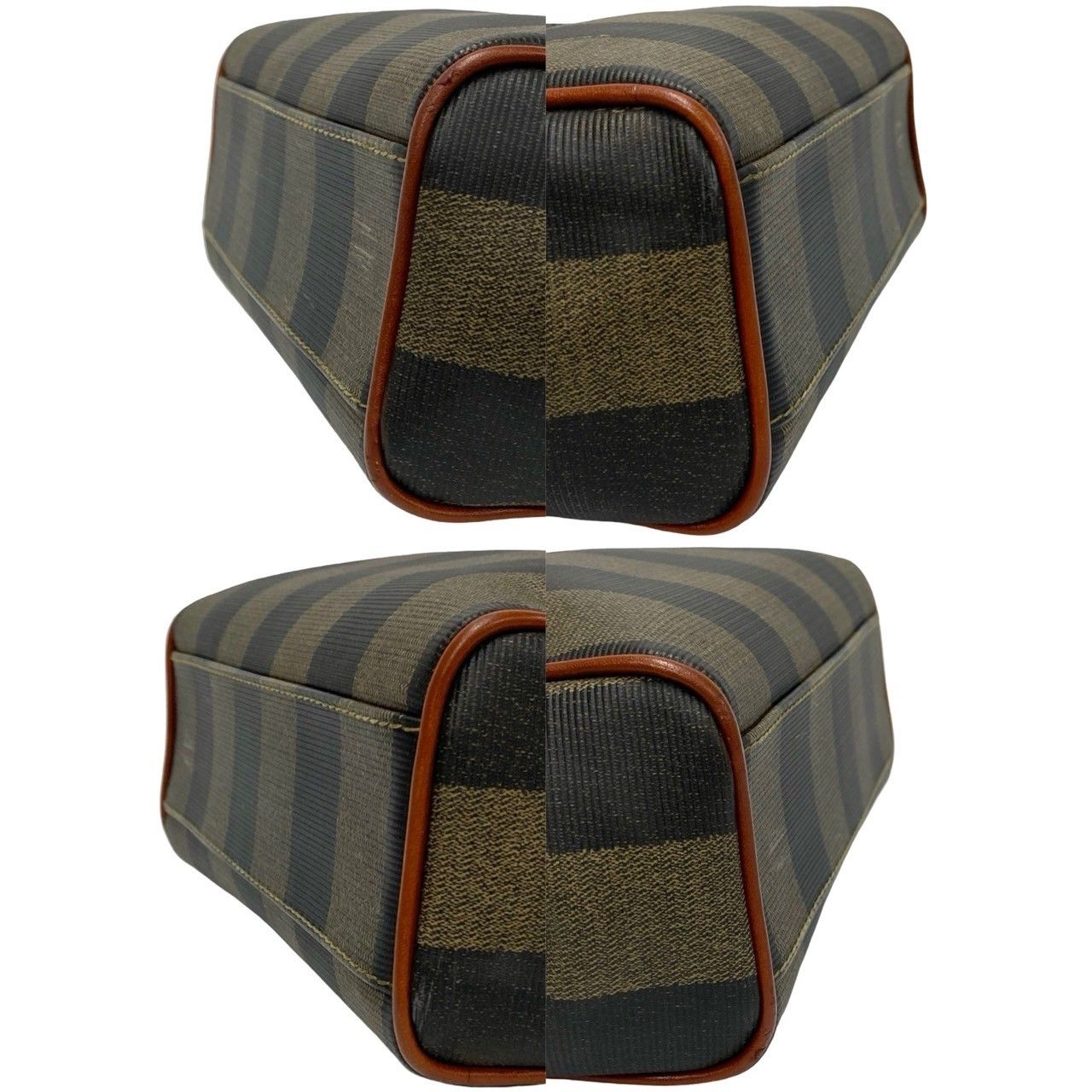 極 美品 FENDI フェンディ ヴィンテージ ぺカン 柄 レザー 本革 2way