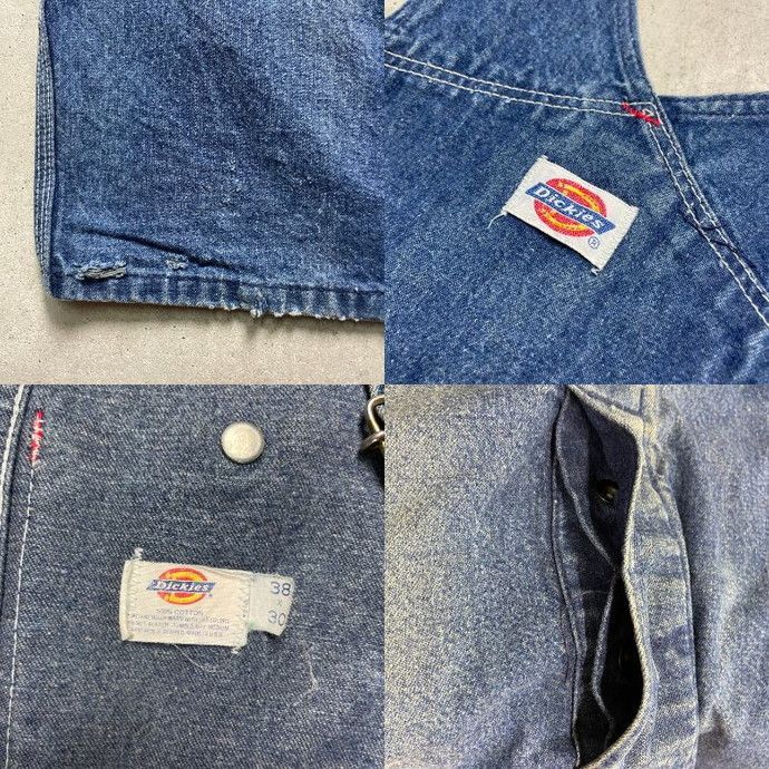 90年代 Dickies USA製 ディッキーズ デニム オーバーオール メンズ 