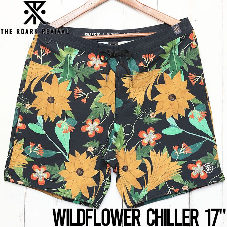 【送料無料】THE ROARK REVIVAL ロアークリバイバル WILDFLOWER CHILLER BOARDSHORTS 17レングス ボードショーツ サーフパンツ RB384