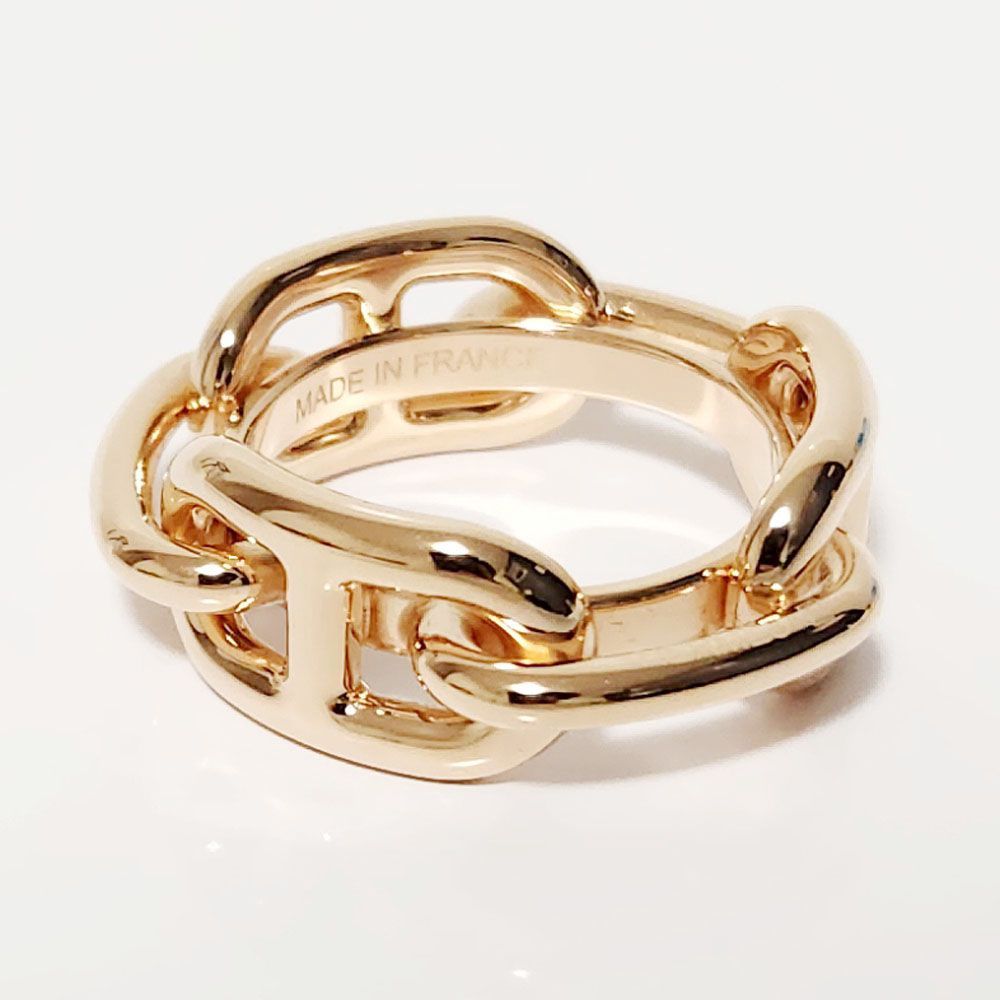 エルメス シェーヌダンクル スカーフリング マット メタリックブルー