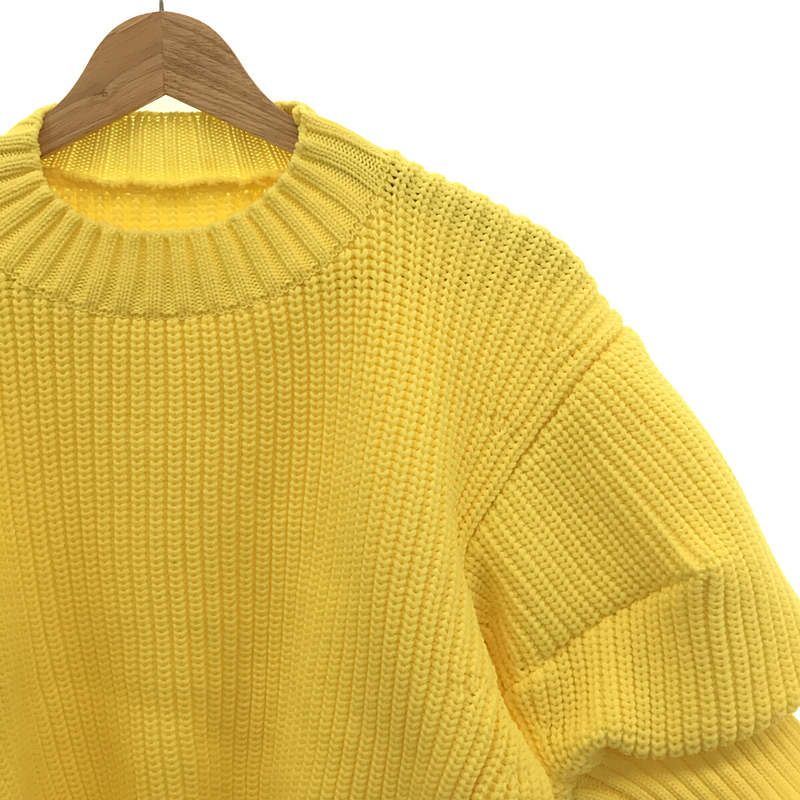 美品 23ss☆sacai サカイ ショートスリーブ プルオーバーニット 黄色 美品】 sacai / サカイ | ショートスリーブプルオーバーニット