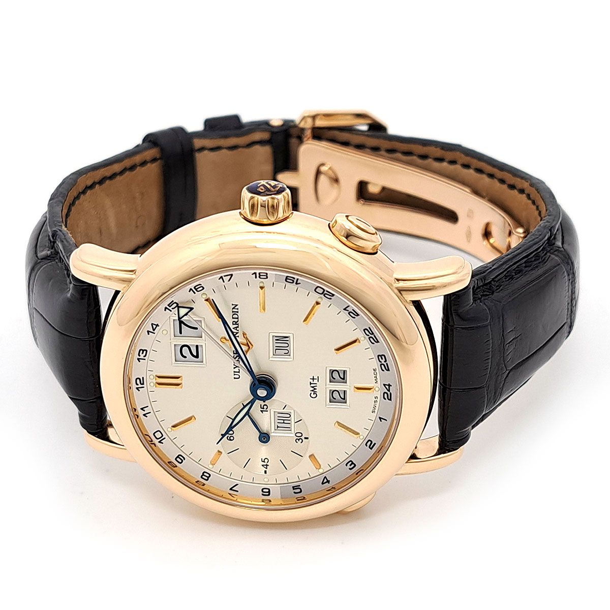 ユリスナルダン GMT+- パーペチュアル 326-22 自動巻き ピンクゴールド メンズ Ulysse Nardin【中古】 【時計】