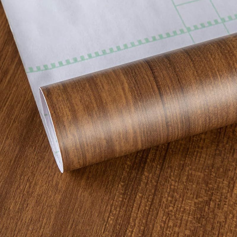TOTIO 超広幅木目調自貼壁紙 122CMx4M ブラウンウォールナット木目調シート 木目カッティングシート 木目調シール 木目リメイクシート 剥がせる壁紙シール 防水 防カビ 耐熱 防油 防汚 DIYビニールウォールステッカー キッチン 浴室装飾シート 0