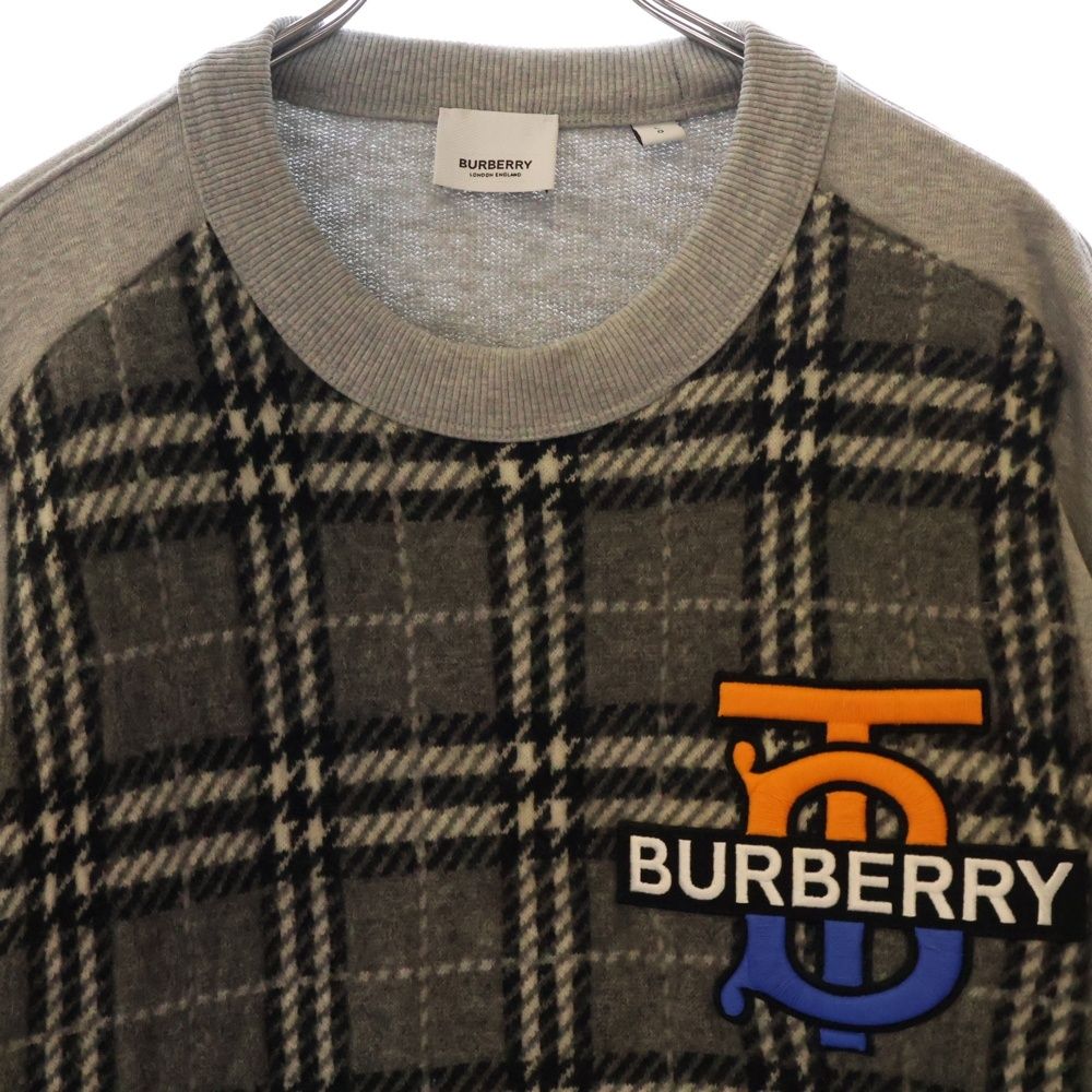 BURBERRY (バーバリー) ノヴァチェックデザイン ニット切替 ロゴ