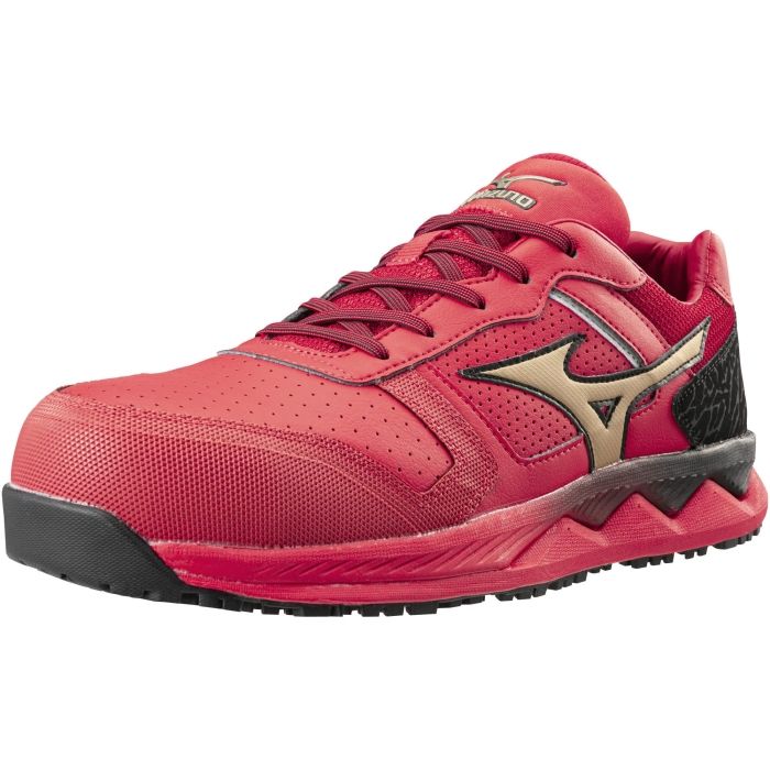 2営業日で発送 MIZUNO ミズノ ミズノ プロテクティブスニーカー オールマイティ HW11L レッド×ゴールド 25.5 F1GA200062255 7217