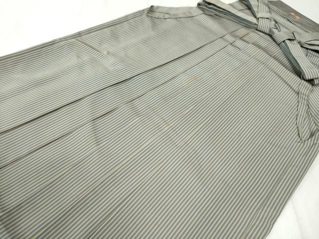 平和屋着物●男性 馬乗り袴 縞 正絹 CAAW8118yc