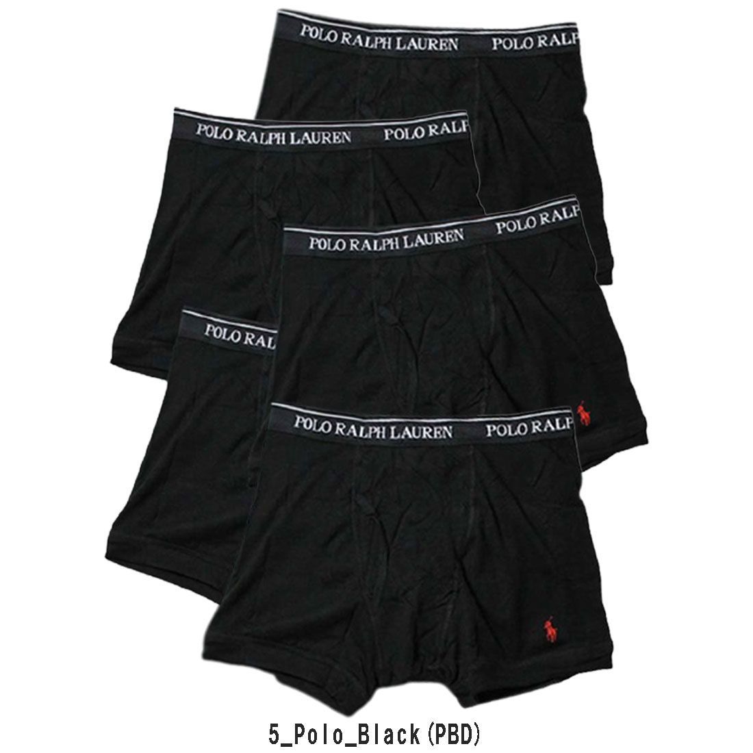 Polo Ralph Lauren Classic Fit Cotton Long Leg Boxer Brief (RCLBP3-PBD)  Black 3-PACK